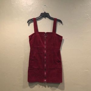 Forever 21 zip front corduroy mini dress
